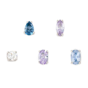 Colour Wave Aurora Silver Mixed Zirconia Stud Earrings