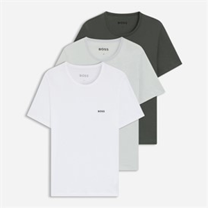 BOSS Mens Three Pack T-Shirts White/Light Grey/Charcoal