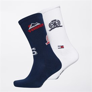 Tommy Hilfiger Two Pack Patch Socks Navy