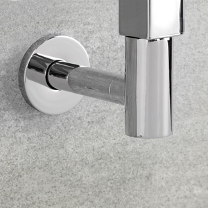 Milano x ECOSO Lustro - Electric Designer Chrome Flat Panel Heated Towel Rail - 1512mm x 600mm - with Element and Cable Cover