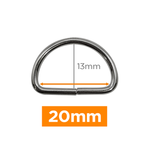 Anneau en D premium - Argent 20 mm 