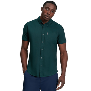 Ben Sherman Mens Signature Oxford Short Sleeve Shirt - 2XL / Dark Green