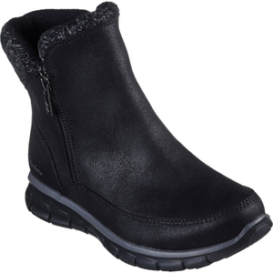 Skechers Womens Sparkly Knit Zip-up Boots - 7 UK / Black