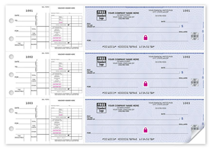 High Security 3/Page Payroll Disbursement Check, Side Tear