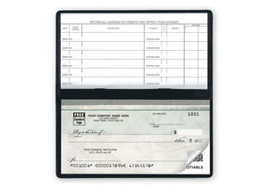 Compact Size Duplicate Checks, Green Marble Design