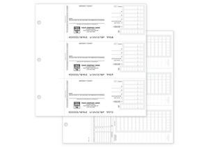 3-On-A-Page Compact Deposit Tickets for End-Stub Deskbook