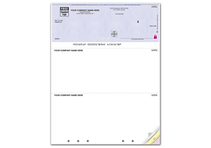 High Security Laser Top Check, Unlined, Hole Punched