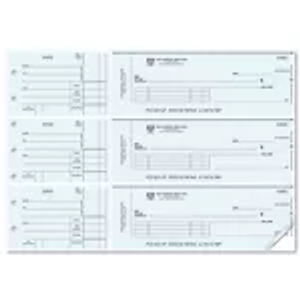 3-On-A-Page Business Size Checks, with Side-Tear Vouchers