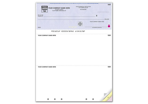 High Security Laser Top Check, Lined, Hole Punched
