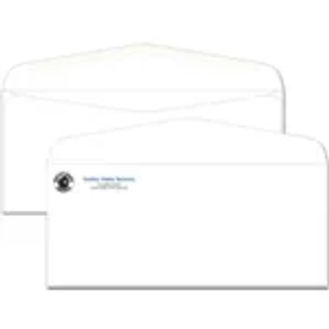 #10 Envelope, Imprinted, Gummed Seal, No Window, White