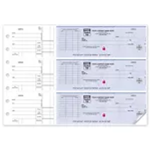 High Security 3/Page Business Checks, Side Voucher End Stubs