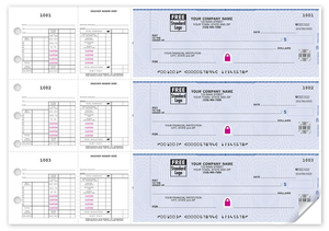 High Security 3/Page Salary Payroll Check, End Stub & Panel