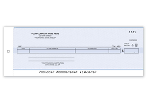One Write Cash Disbursement Carbon Center Check