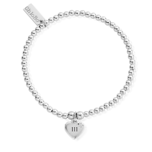 Silver Angel Number Cute Charm Heart Bracelet