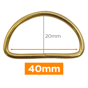 Anneau en D premium - Or 40 mm