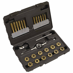 Sealey AK3026IMP Premier Hexagonal Tap & Die Set 2 Hexagonal  - Imperial - Titanium Coated (6 Pieces)