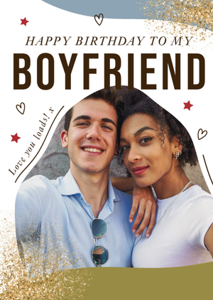 Happy Birthday To My Boyfriend Photo Upload Card