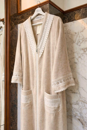 Selene Cotton Bathrobe Beige