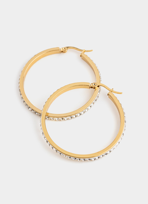 Vendetta Icy Hoop Earrings 40mm - 18K Gold Plated