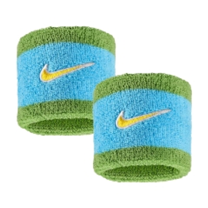 Nike Swoosh Classic Small Wristbands - Baltic Blue/Chlorophyll/University Gold