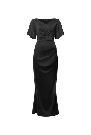 Black Gathered Maxi Dress (XXL)