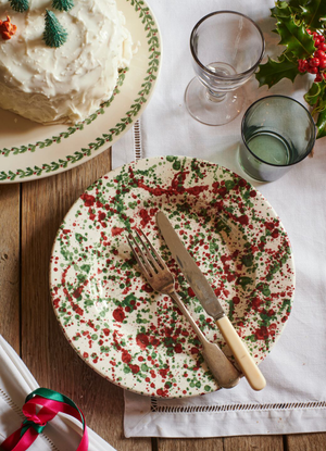Seconds Christmas Splatter Large Dinner Plate, 10.5 Inch
