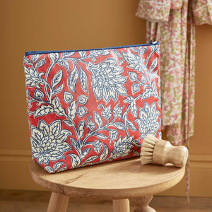 Rowallane Bathroom Wash Bag - Large, Blue/Red