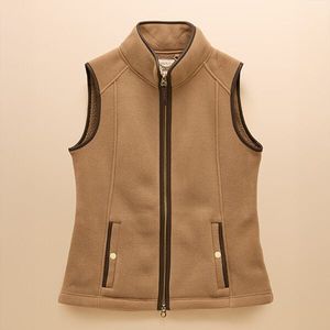 Joules Tan Brown Heritage Fleece Gilet Size 16