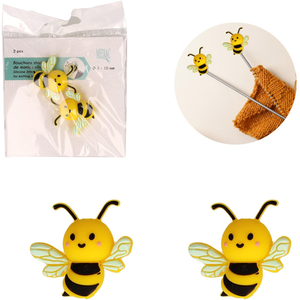Bouchons stoppeurs de mailles pour aiguilles à tricoter - Abeille