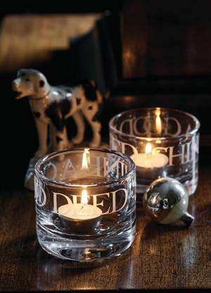Black Toast Small Crystal Glass Votive Candle