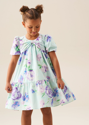 Lucia Puff Sleeve Bow Front Dress