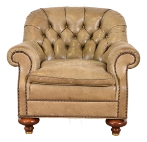Baker Furniture Stately Homes Collection Late Victorian Tufted Leather Club Chair