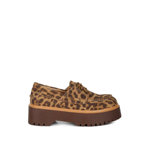 Onglur Leopard Real Suede Leather Oxford Loafers By Rag & Co (5 UK)