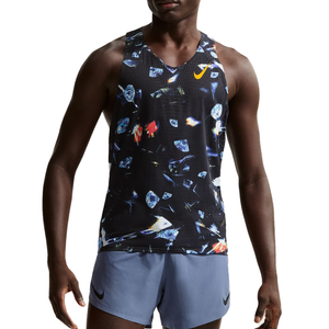 Nike Mens AeroSwift Dri-FIT ADV Running Singlet - Black/Laser Orange - HO25