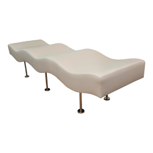 Vintage Stanley Jay Freidman for Brueton Undulatus Wave Long Bench With Stainless Steel Legs
