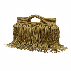 Handmade Tassel Crochet Bag Gold – Eye-Catching Evening And Special Occasion Bag