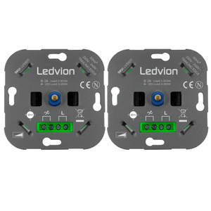 2 x LED Variateur Interrupteur inverseur >2 variateurs. 1 point lumineux 5-250 Watt 220-240V - à coupure de phase - Universel