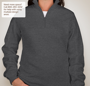 Sport-Tek Premium Women's Quarter Zip Sweatshirt - Embroidered - Graphite Heather