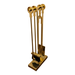 Danny Alessandro All-Brass Mid-Century Fireplace Tool Set — Sculptural MCM Design