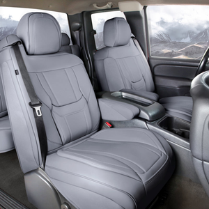 Chevrolet Silverado Seat Covers - Custom-Fit, Comfort Leather, Easy Install - Extended Cab / Full Set / Captain Seats w/ Shoulder Belt