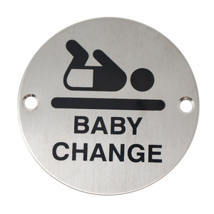 75mm diameter Baby Change Sign