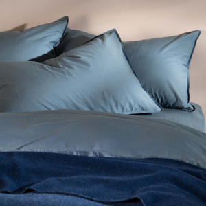 Storm Blue Stonewashed Cotton Pillowcases