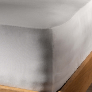White Stonewashed Cotton 30cm Standard Fitted Sheets