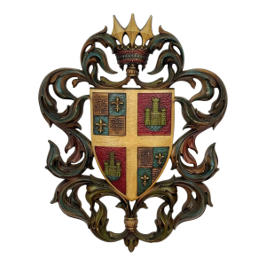 Vintage 38" Heraldry Coat of Arms Wall Art Hanging Sculpture