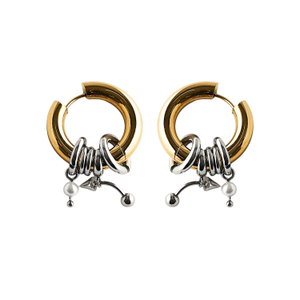 Voltage Earrings – Stainless Steel & Shell Pearl (one size)