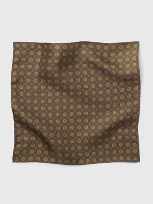 Brown Foulard Pocket Square