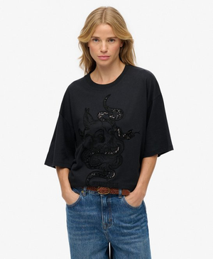 Tattoo Embellished Oversized T-Shirt