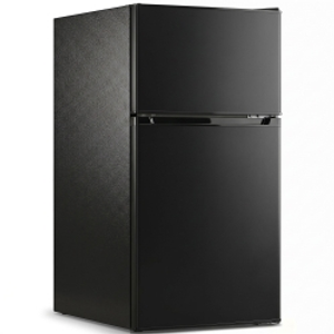 HOMCOM 88L Under Counter Fridge Freezer, Small Refrigerator with 5-Setting, 3 Star Freezer Rating, Black