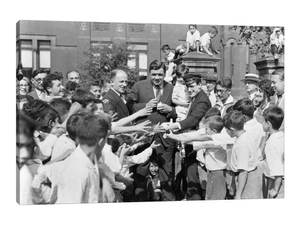 1920s Baseball Player Babe Ruth And Actor Harold Lloyd Greet Orphans Brooklyn New York City USA