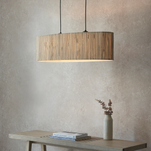 Fawn Seagrass Double Ceiling Light - Black